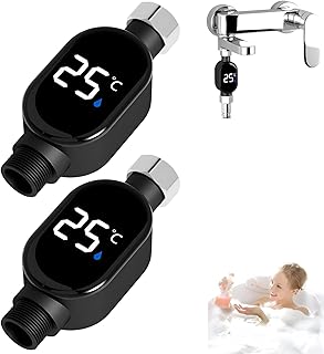 Shower Thermometer Waterproof Intelligent Temperature Digital, 2025 New Shower Thermometer Instant-Read Thermometers for Bath, Water Temperature Detector (2PCS)