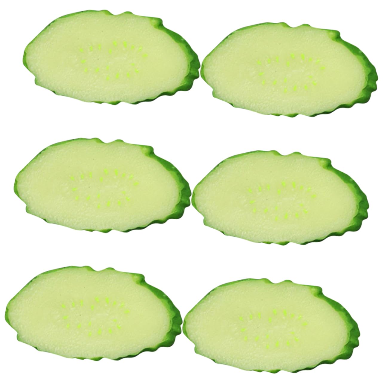 Garneck 6pcs Artificial Lifelike Cucumber Slices Decorative Vegetable Models for Home and Realistic Simulation Props for Photography and Table Decorations