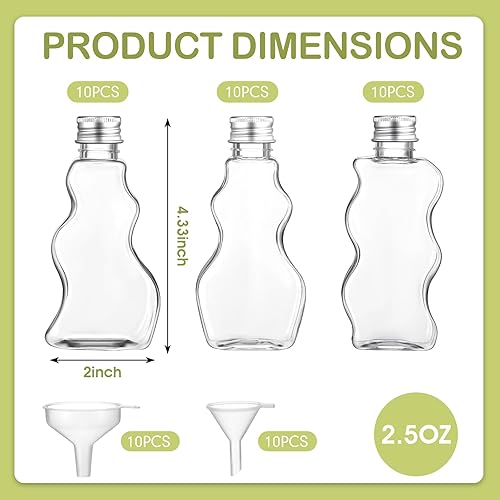 Miniatura 2 de Yaomiao 30 paquetes de botellas de plástico de arena de 2.5 onzas con corchos para niños, 3 estilos, recipientes transparentes para arena, arte,