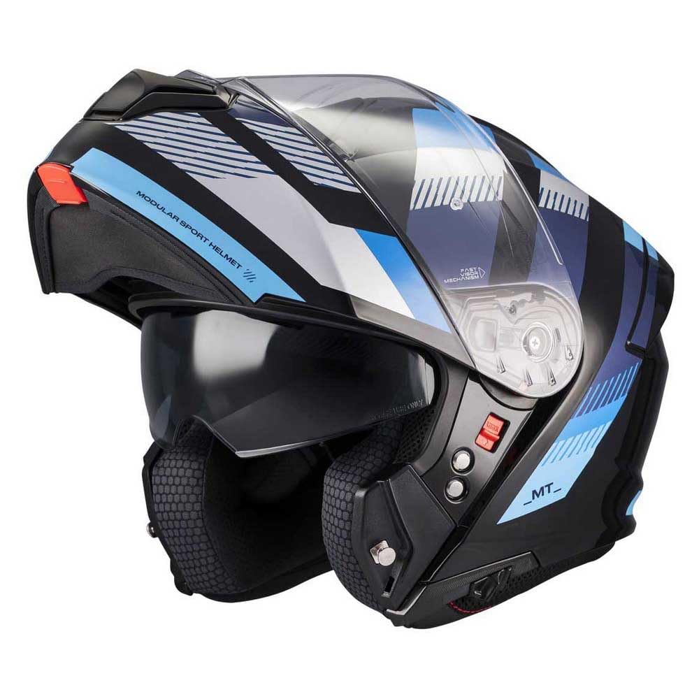 MT Helmets Genesis SV – Casco Moto Modular con Visor Solar Retráctil, Calota HIRP, Pantalla Antivaho y Preparado para Intercomunicador | Homologado ECE 22.06 & DOT