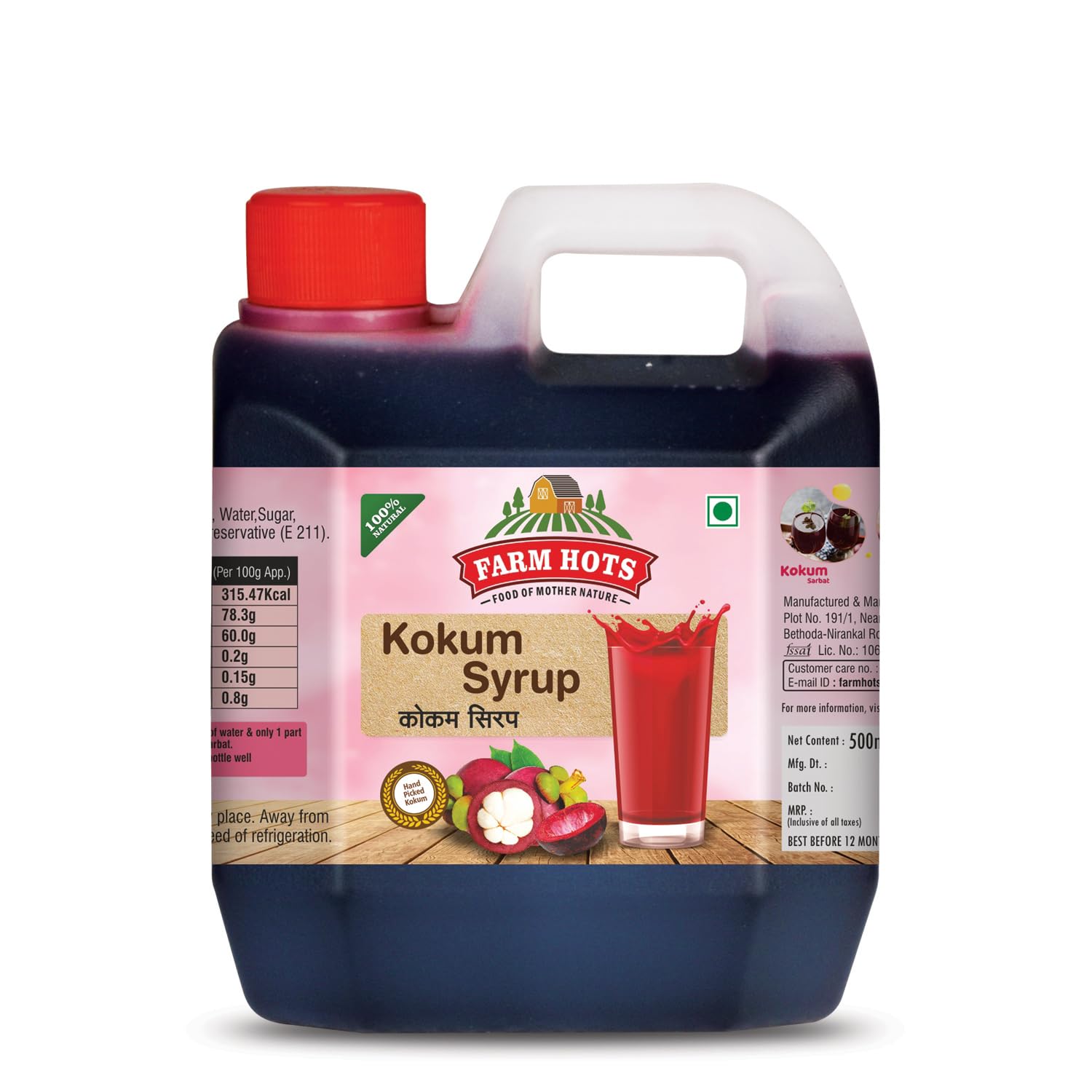 Farm Hots Kokum Liquid Syrup/Kokum Sharbat,500 Ml Can (B0C9QDJLPP) Amazon Price History, Amazon Price Tracker
