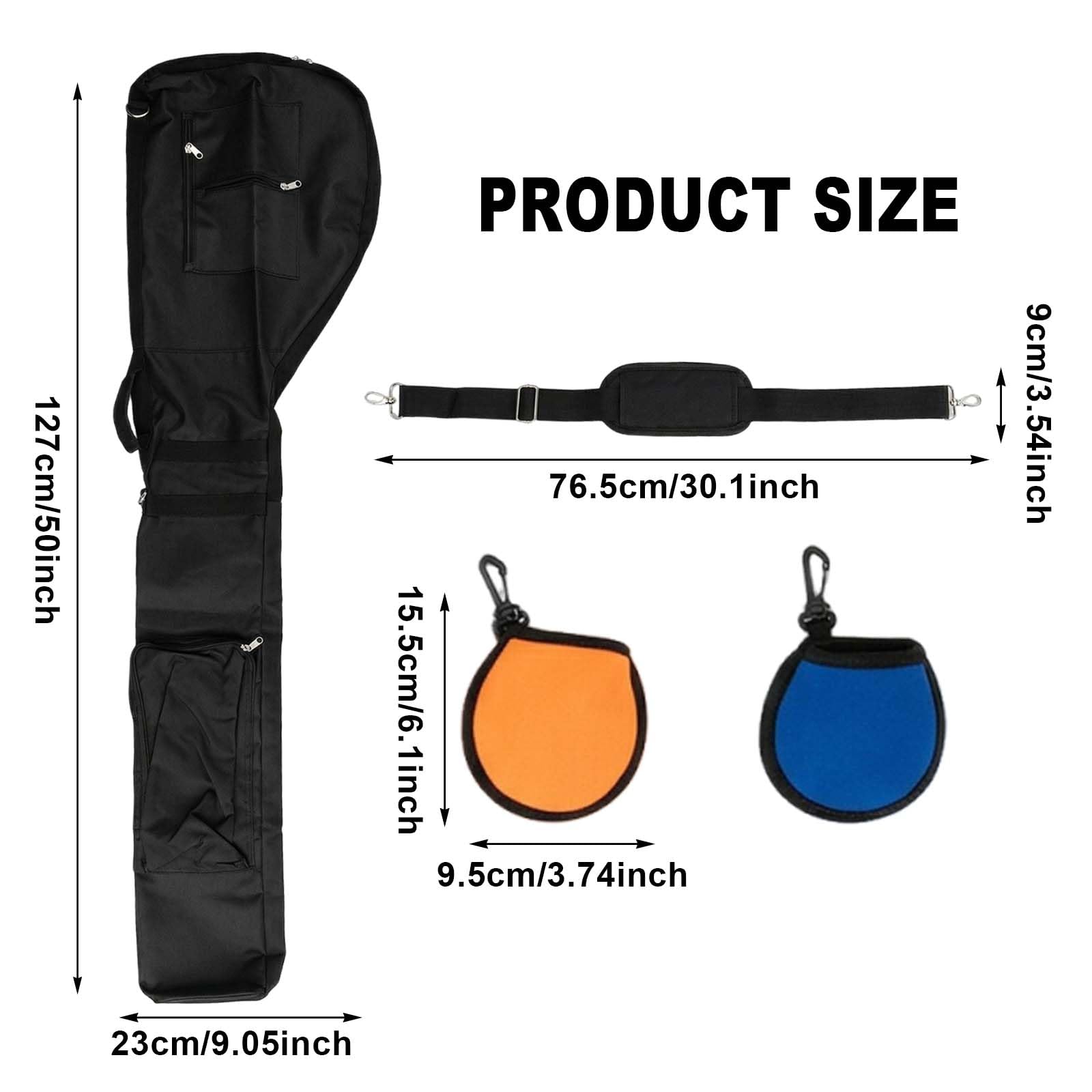 Golfschlägertasche Klein, wasserdichte und Leichte Golf Tasche für 8-10 Golfschläger, Faltbare Reise Golf Bag, Golfclubs Mini Tragetasche, Mini Golfbag mit Schulterriemen, zur Aufbewahrung