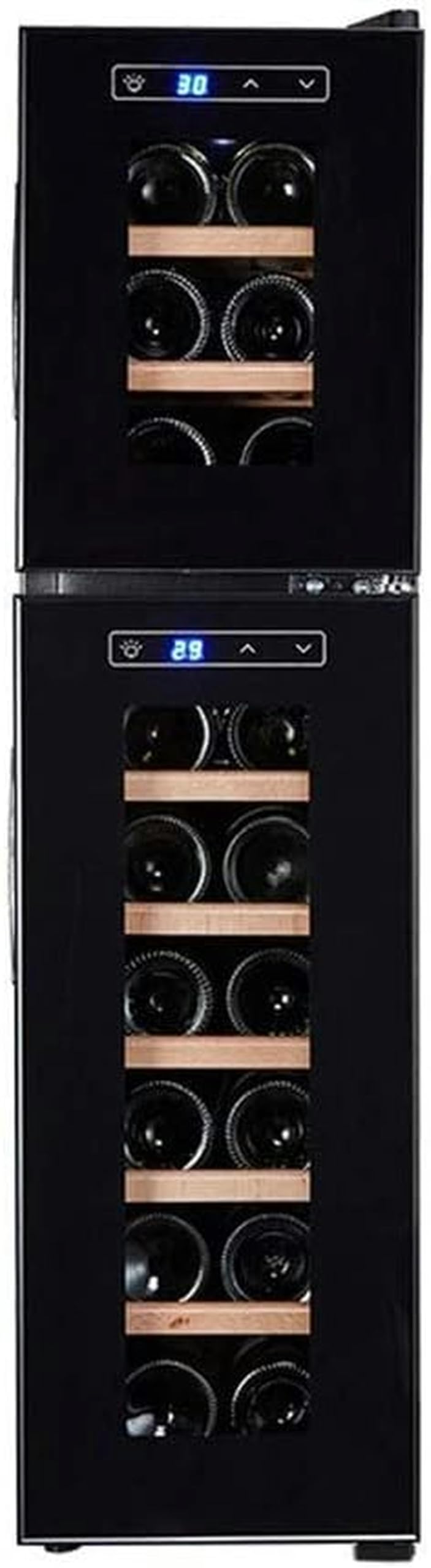 Cantinette per Vini Doppie, Superiori E Inferiori, Cantinette per Vini Indipendenti E Integrate, Acciaio Inox con Porta in Vetro, Refrigeratore