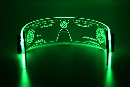 Amazon.co.jp: ASVP Shop サイバーパンクLEDバイザーメガネ