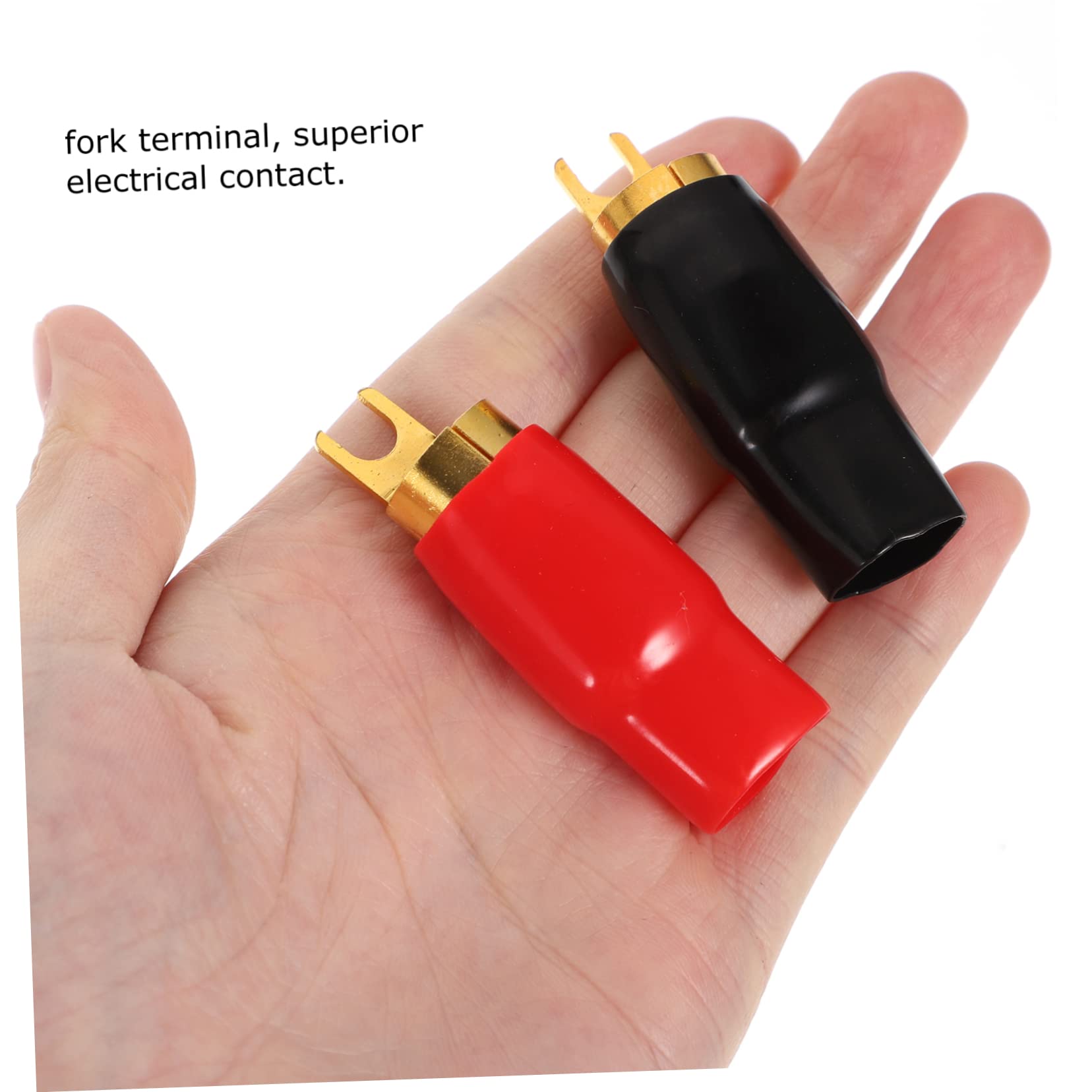 CIYODO 2 Pairs Speaker Wire Connector Spade Terminal Speaker Terminal Copper Spade Wire Connectors Automotive 0ga Terminal Electrical Wire Connectors Speakers Crimp Copper Shovel