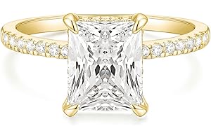 4CT Diamond Looking Radiant Cut Engagement Ring