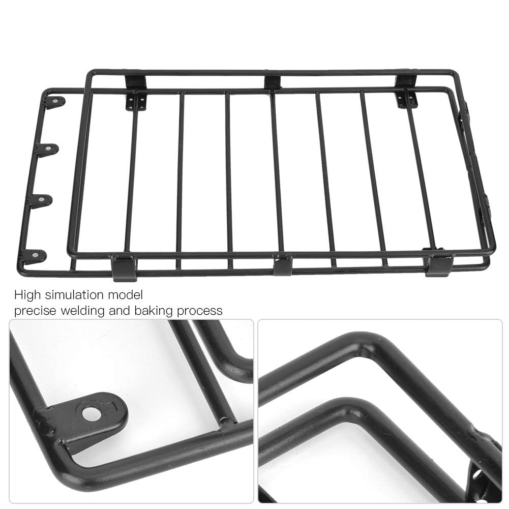 equlup Roof Luggage Rack, RC Roof Luggage Carrier Metal Roof Luggage Rack Upgrade Part Accessory Fit for LC80 RC Car Model - Image 2
