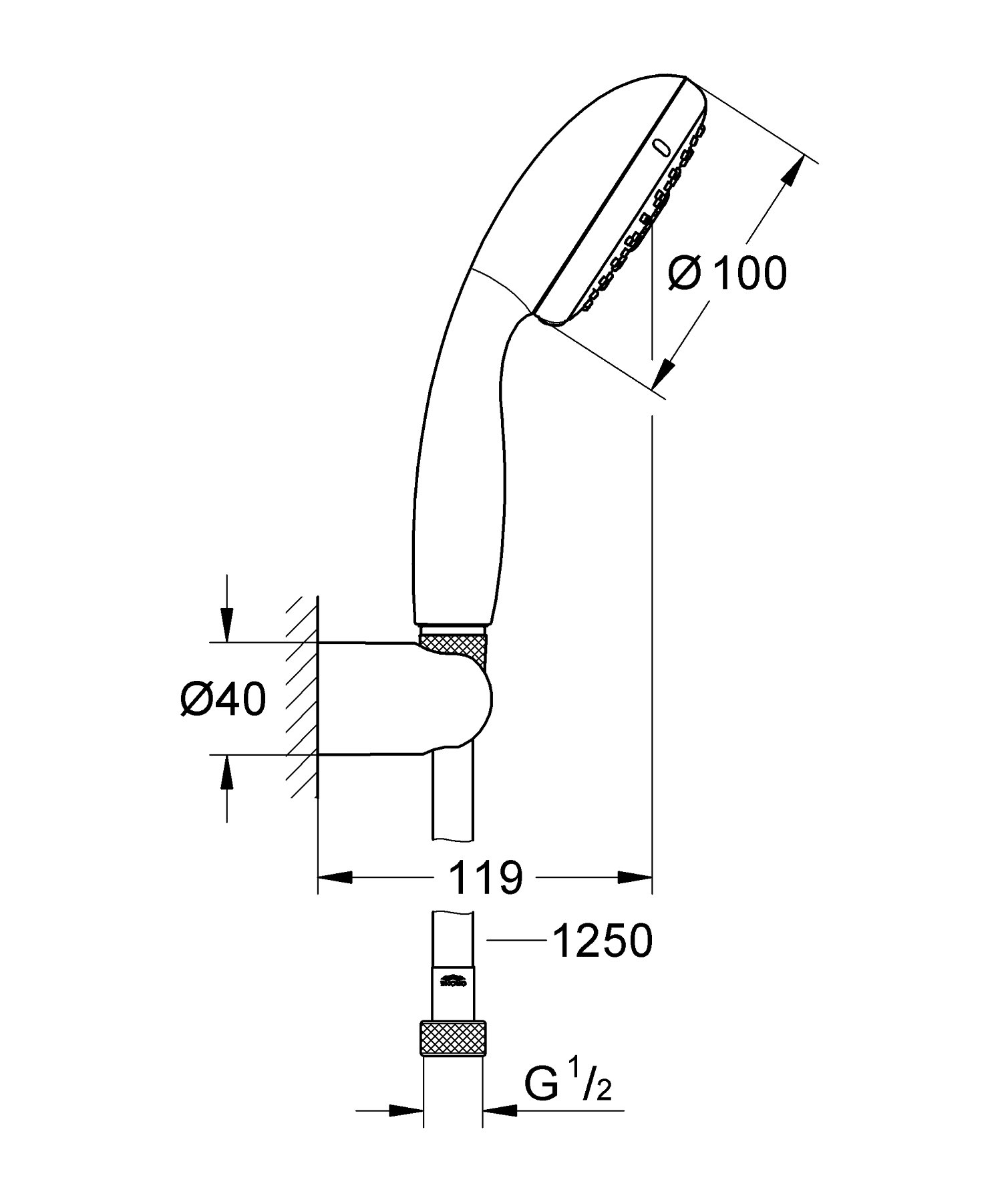 GROHE Tempesta 100 II Hand Shower - Chrome -2