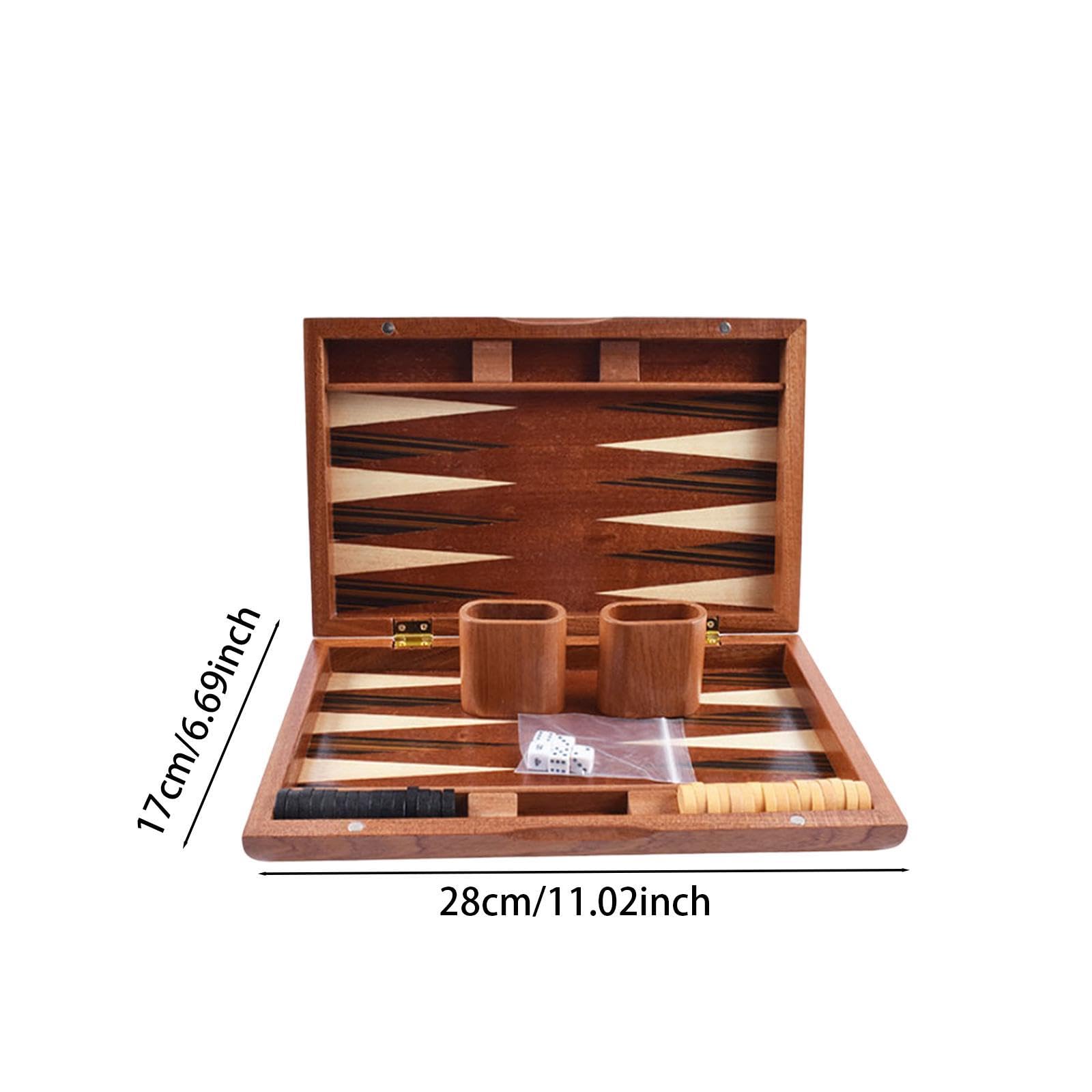 Backgammon Juego Tablero de Madera Portátil Plegable Educativo Decorativo Y para Adultos Y Niños Adecuado para Reuniones Familiares Regalo, Style a