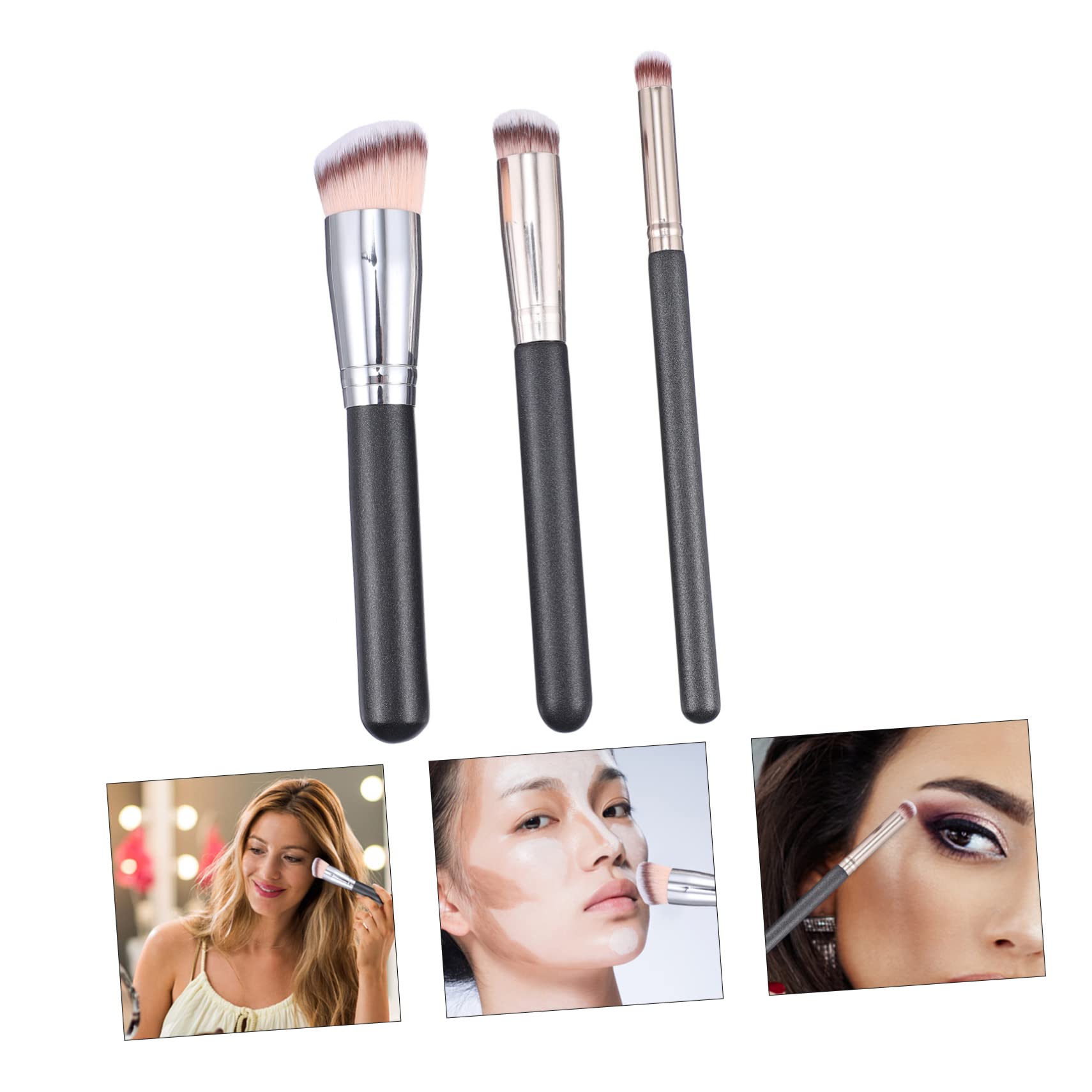 Healeved 9pezzi Pennelli Per Trucco Strumenti Cosmetici Per Fondotinta e Manico Ergonomico Per Applicazione Precisa e Confortevole
