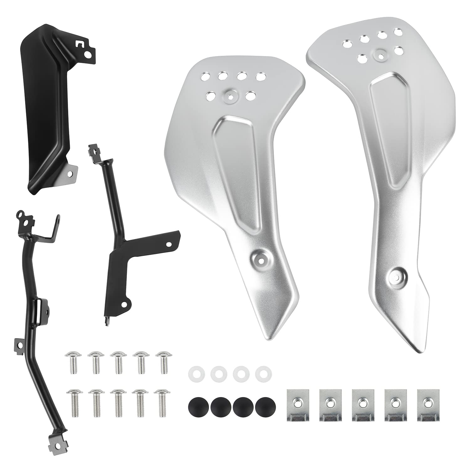 Moto Bellypan Belly Pan Lower Panel Spoiler Carénage Cowling Cover Engine Guard Châssis Carénage Kit de Cadre de carrosserie pour Trident 660 Trident660 2021 2022 2023 Accessoires (Argent)