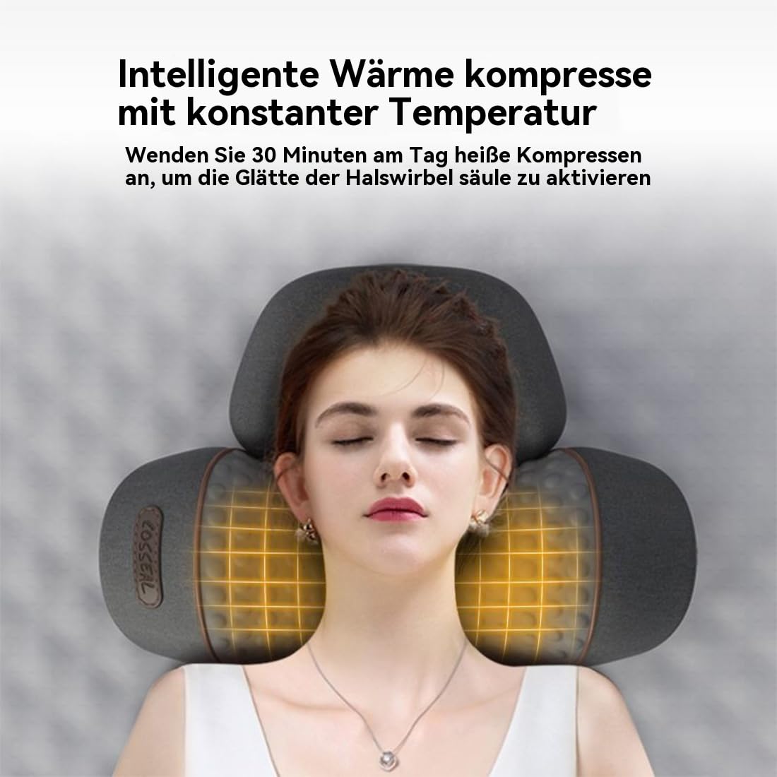 3-in-1 Elektrische Nackenmassagegerät – Sofortige Schmerzlinderung, Natürliche Halskrümmungs-Wiederherstellung & Stressabbau – Ideal für Büro, Zuhause & Familien (Massage, Dehnung & Wärmetherapie)