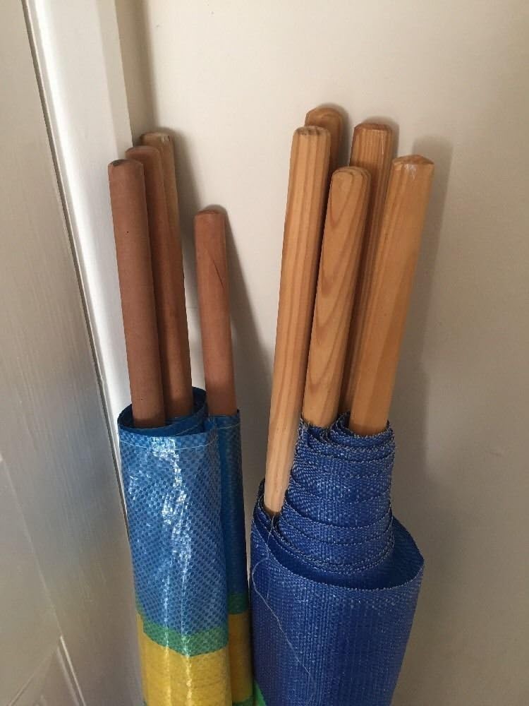 6 Pole Extra Tall Windbreak, 12 Ft Holiday Caravan Camping Stripes Tall Windbreakers SUN'S SCREEN ROOM DIVIDER - ATTRACTIVE COLOR - 6 Poles 5ft High X 11ft Long