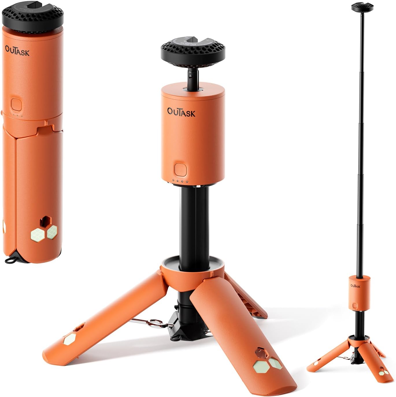 Outask LEDランタン ポータブル 三脚付きランタン 業界初の収納式