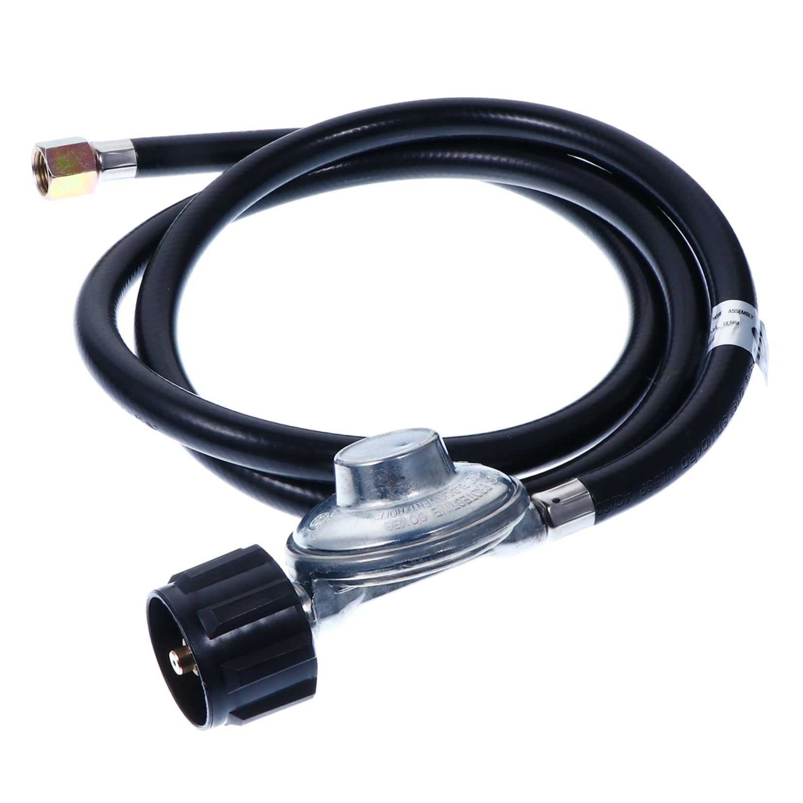 Gatuida Regolatore Pressione Gas con Tubo 1, 5m in Ottone Nero per Barbecue