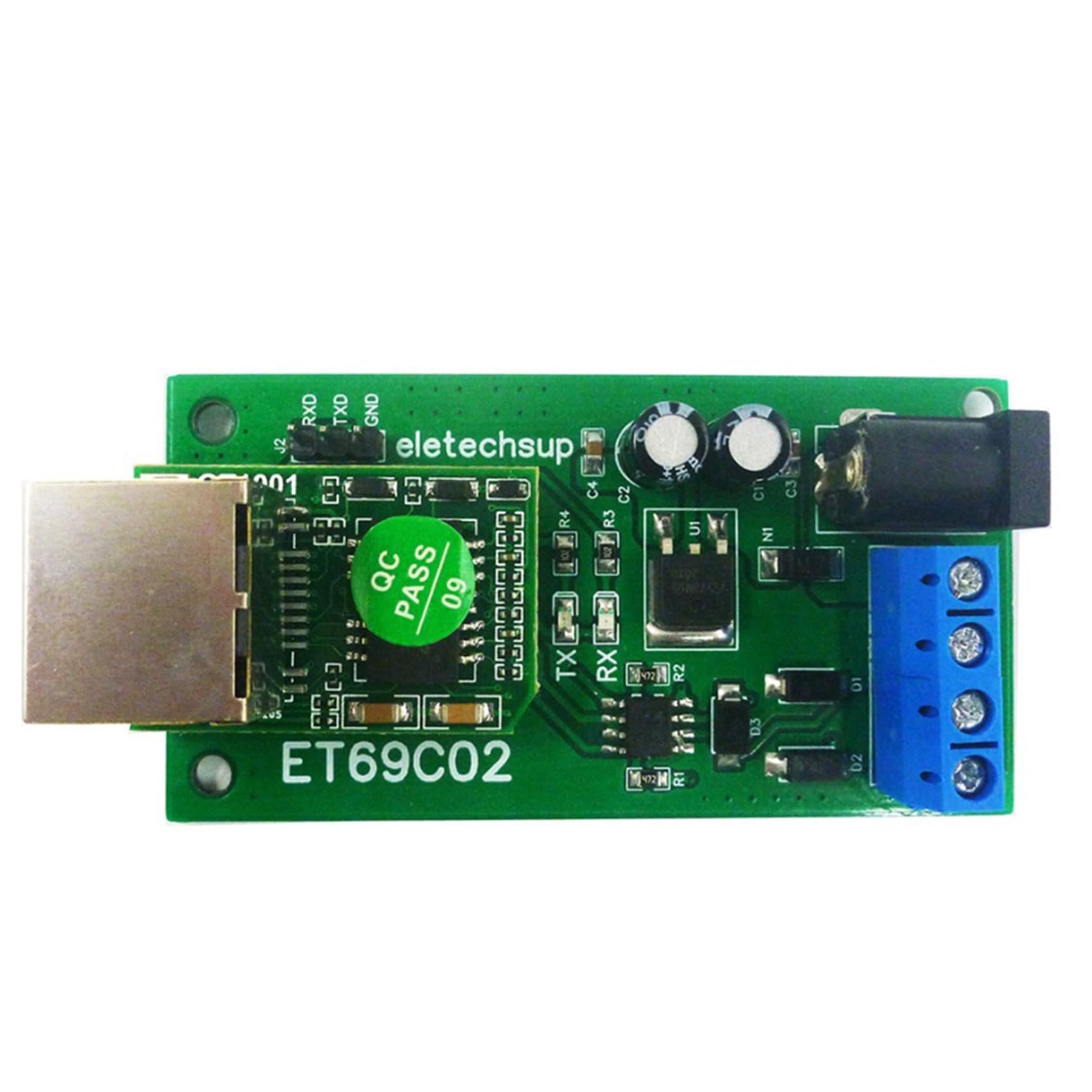 2X ET69C02 Ethernet-Netzwerk IP RJ45 zu RS485 Buskonverter für Modbus RTU Master Slave Client Server MQTT PLC