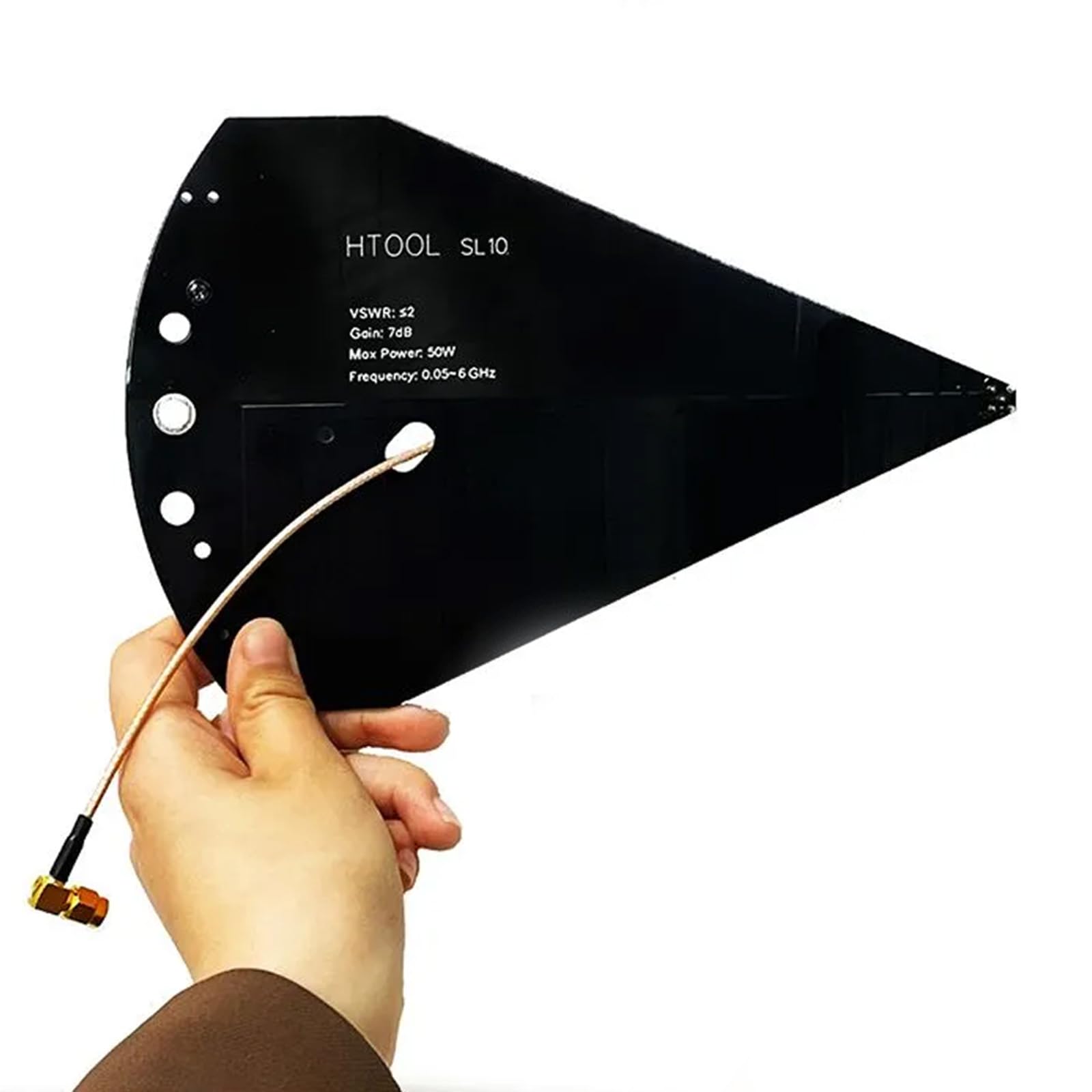 Directional PCB Antenna 50MHz-10GHz, 6dBi High Gain SMA Connector, Low VSWR <2.2, Portable Wideband Radio Antenna for SDR Receiver, Spectrum Analyzer, EMC EMI Testing