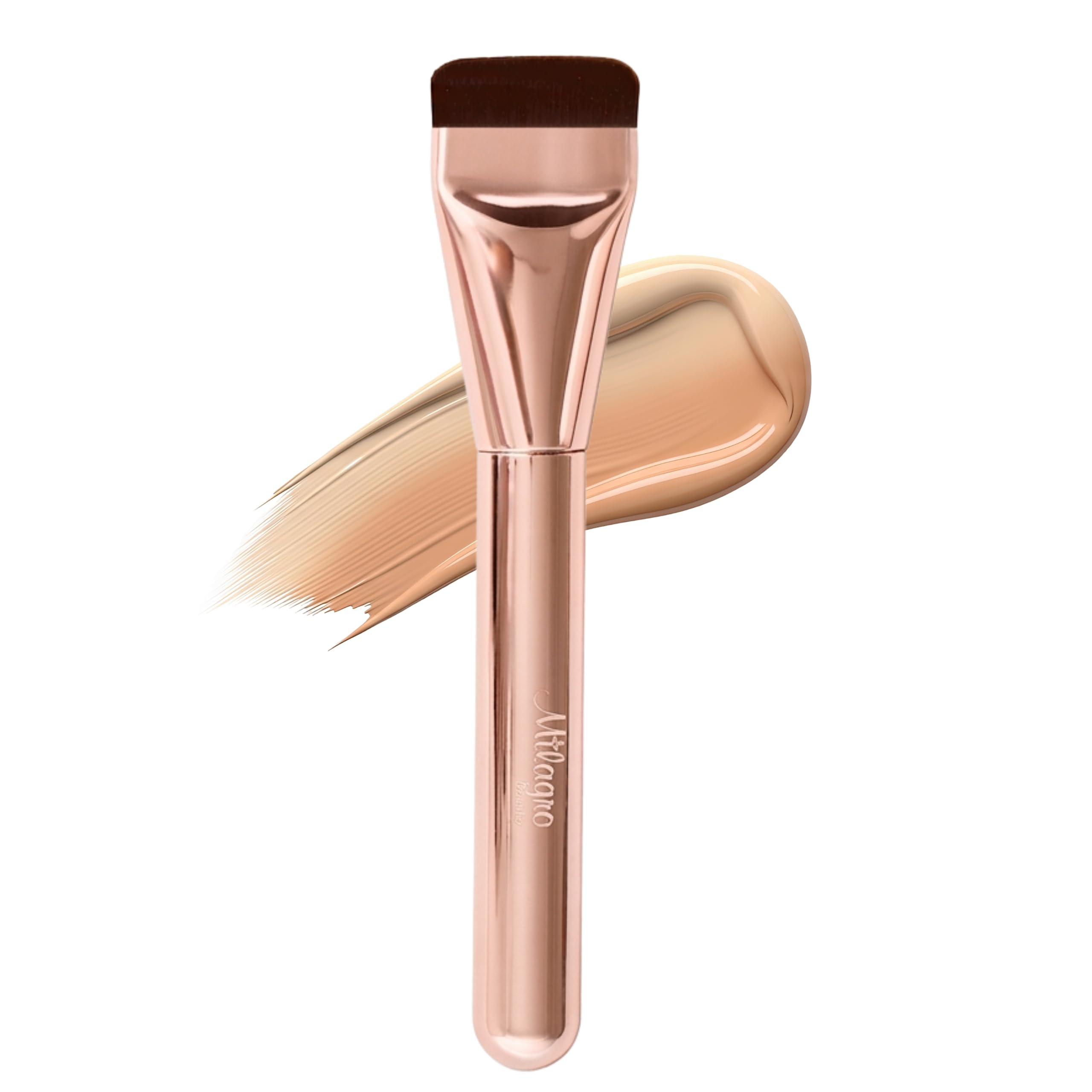 Milagro Beauty Glass Skin Foundation Professional Brush (18) | Full Coverage & Finish| Ultra Soft Bristles | Easy Blending For Cream & Liquid Foundation Application-image-31
