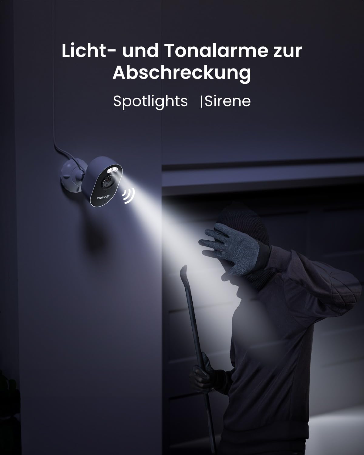 Reolink 4K Wi-Fi 6 Überwachungskamera Aussen mit 2,4/5GHz Dual-Band Wi-Fi | Farb-Nachtsicht, Plug-In WLAN Kamera Outdoor mit 24/7-Aufzeichnung, Intelligente Erkennung, Sirene, Wetterfest, Lumus Pro