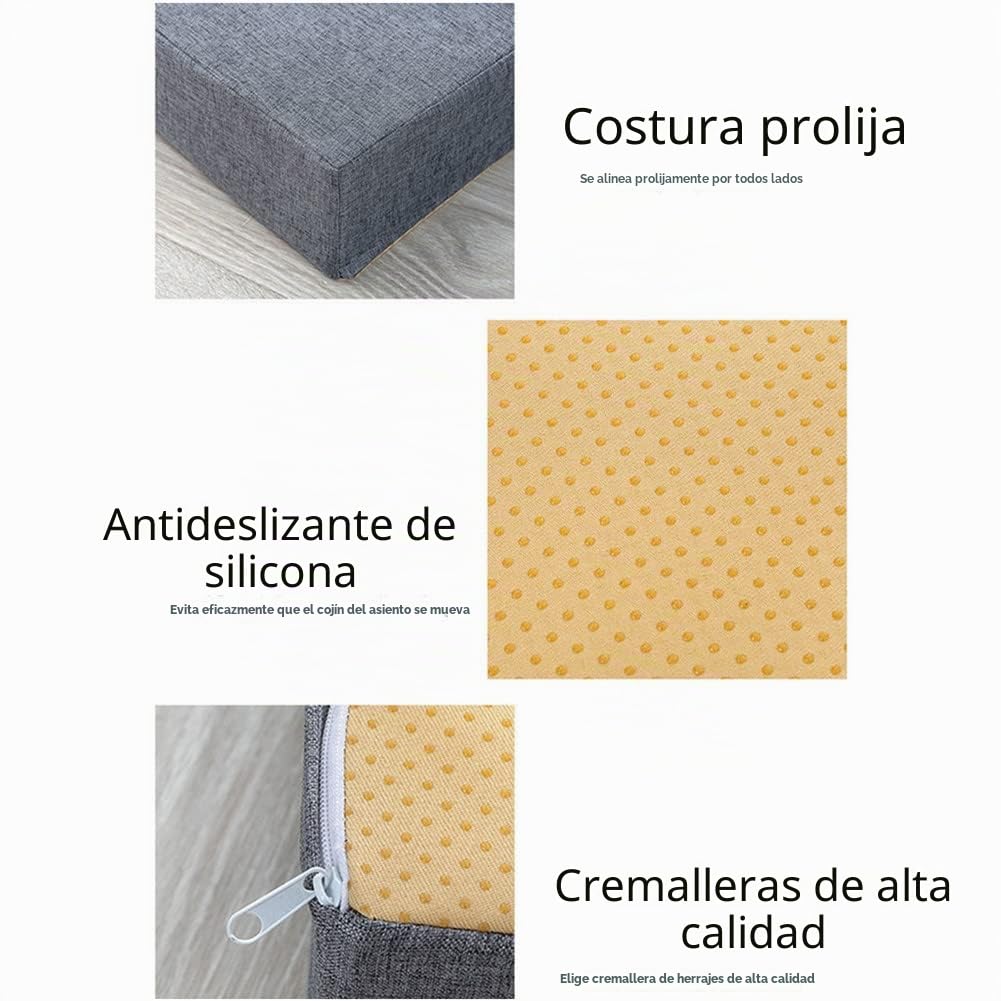 Sucada Cojín de Asiento de Espuma viscoelástica para sillón, cojín Elevador Antideslizante, cómodo cojín de Asiento para Silla para Exteriores, Interiores, Coche, Oficina, sofá (50 x 50 x 8 cm, Gri