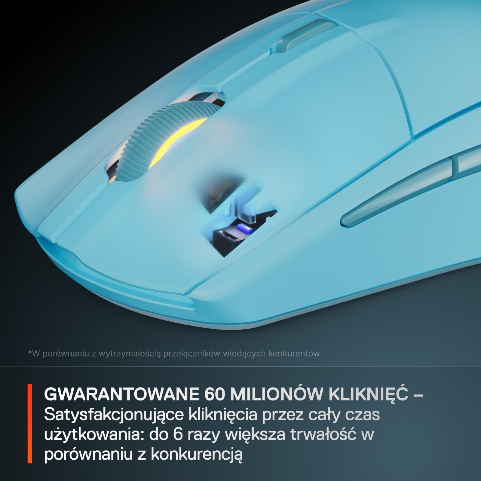 SteelSeries mysz do gier Rival 3 Wireless Gen 2 – 2,4 GHz i Bluetooth – Sensor optyczny TrueMove Air 18 000 DPI – Wytrzymała do 60 milionów kliknięć – Niska waga – Ślizgacze 100% PTFE - Aqua