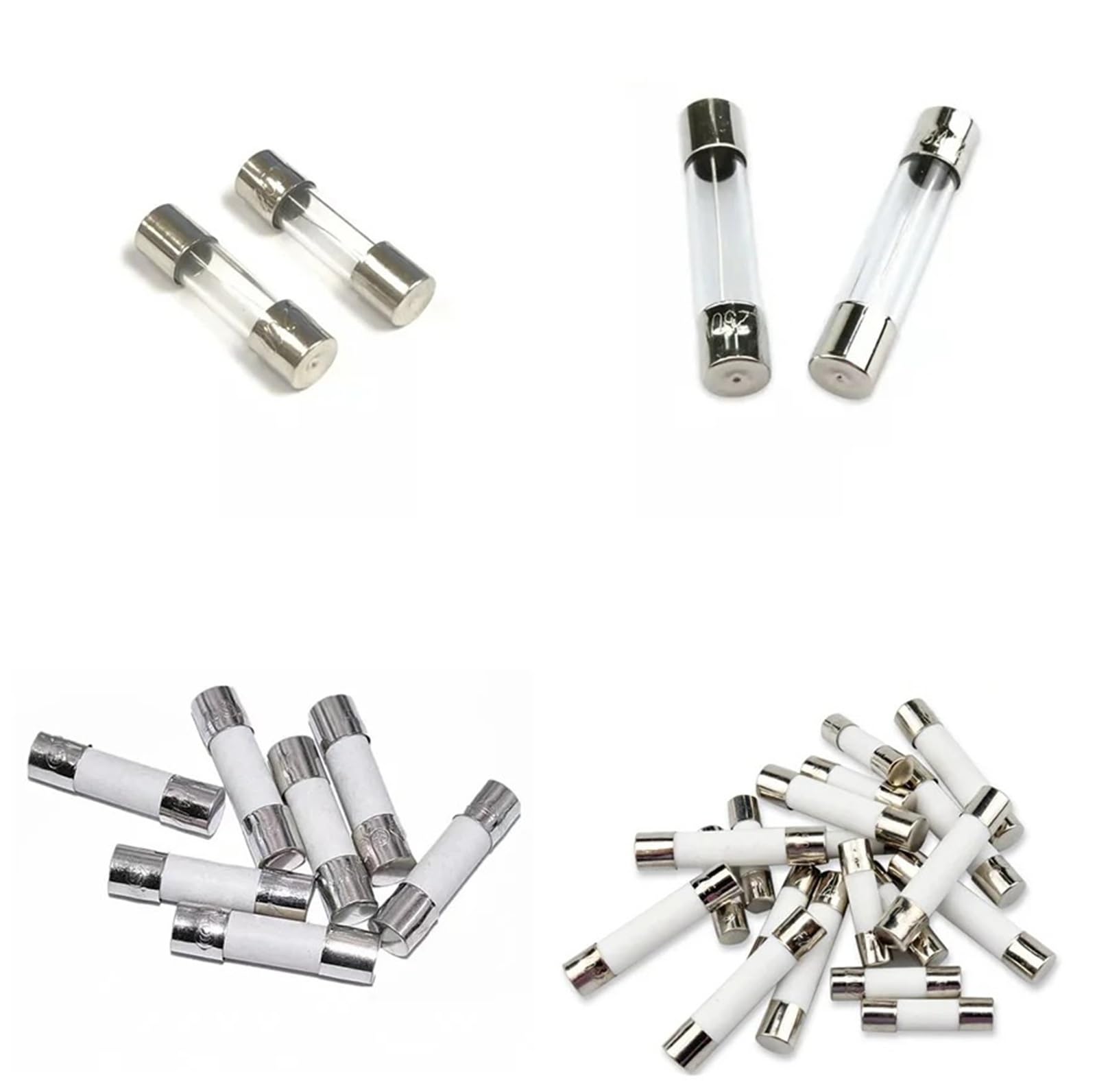 Bezpieczniki szklane do szybkiego dmuchania, 5x20 6x30mm, 250V, 100mA, 200mA, 250mA, 300mA, 315mA, 10 sztuk (6 x 30 mm bezpieczniki szklane, 100 mA)