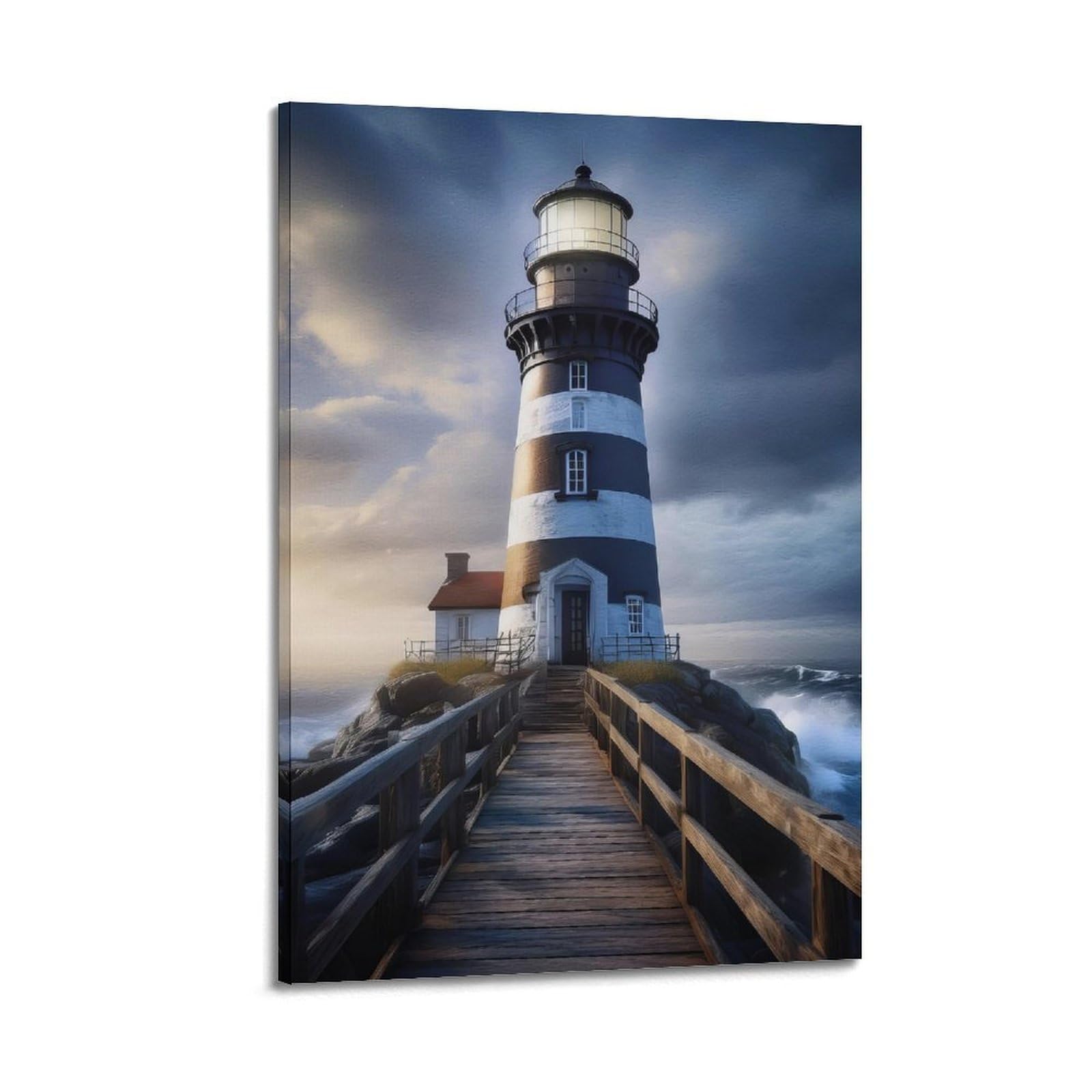 CXHJCA Lighthouse Poster Celestial Lighthouse Poster Decorative Painting Canvas Wall Posters And Art Picture Print Modern Family Bedroom Decor Posters 20x30inch(50x75cm)