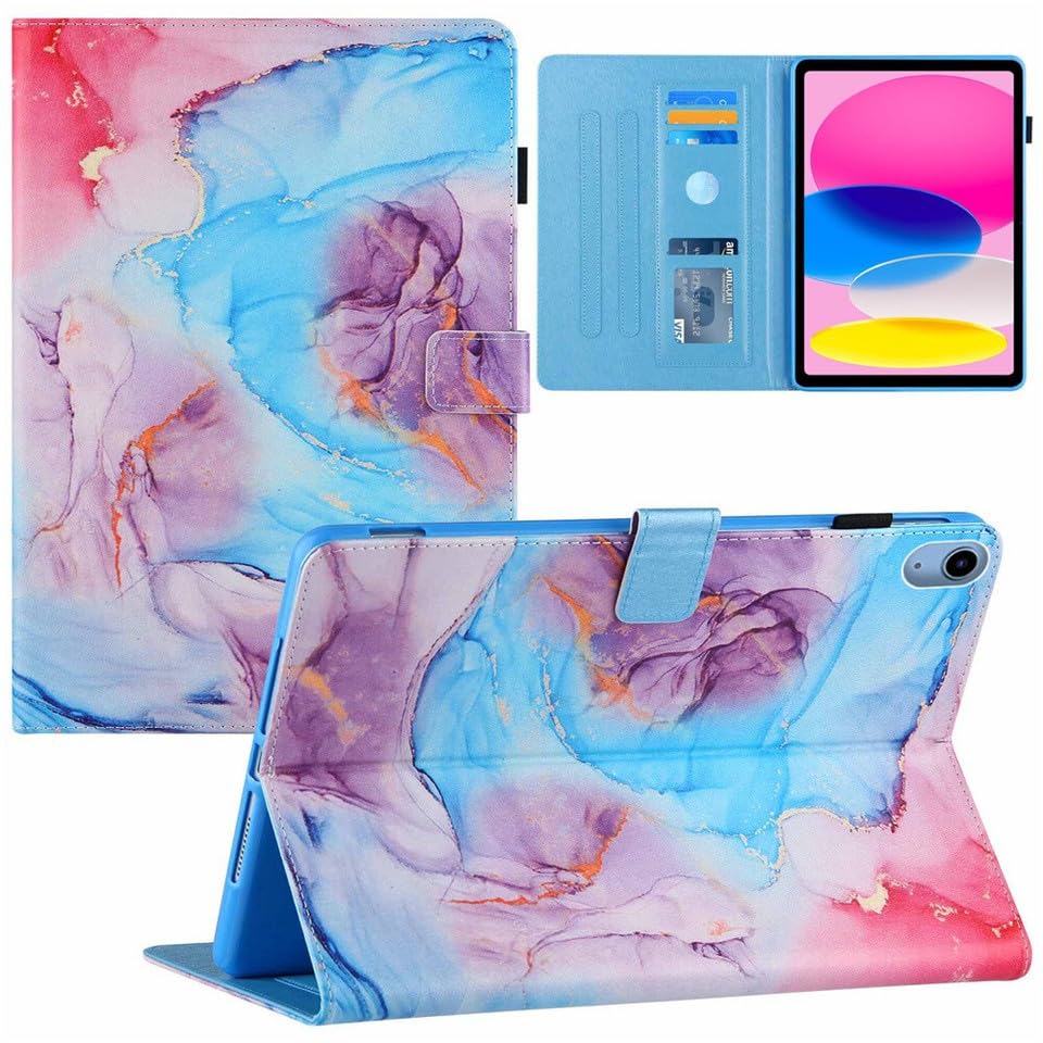 Étui en cuir intelligent iPad Air 11 M2 finition marbre chic et fermeture aimantée