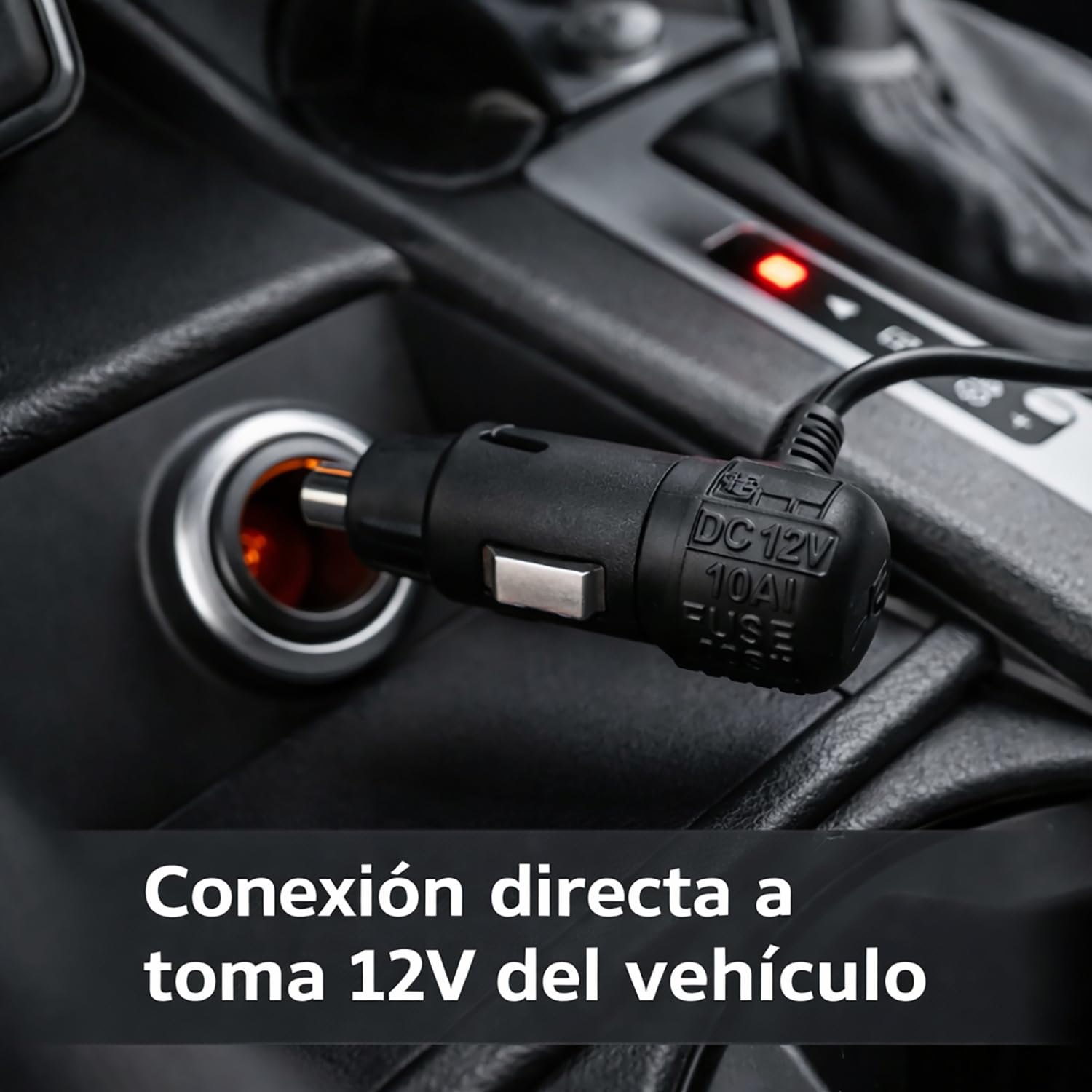 TIENDA EURASIA – Ventilador de Coche 12V Triple Cabezal con Rotación 360° | 2 Velocidades | Conexión a Toma 12V (Encendedor) | Cable 1,4 m | Negro | 32x11x16 cm