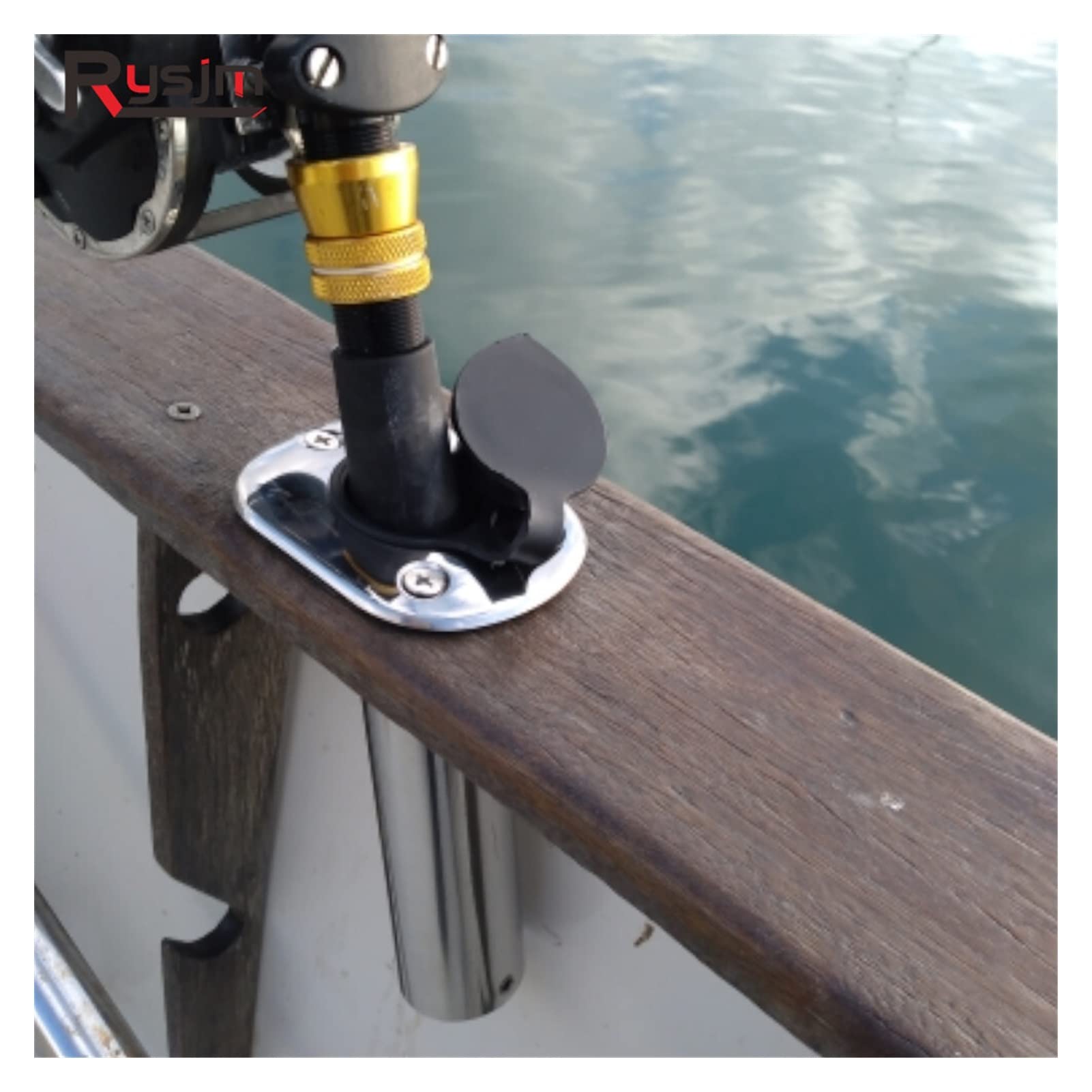 Portacanne da barca Supporto For La Canna Da Pesca In Acciaio Inox For Barchetta Da Incasso Da 15/30/090 Gradi Con PVC. Cap Marine Boat Accessories(1pc 15 degree)