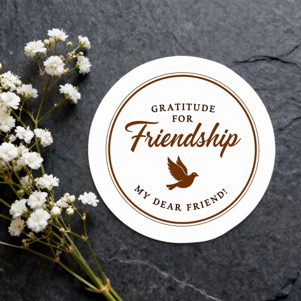 48 Pcs Round Sticker Seal Gratitude for Friendship My Dear Friend Home Decor Stickers Elegant Sticker Set School Office Supplies DIY Crafts, Gift Tags-image-37