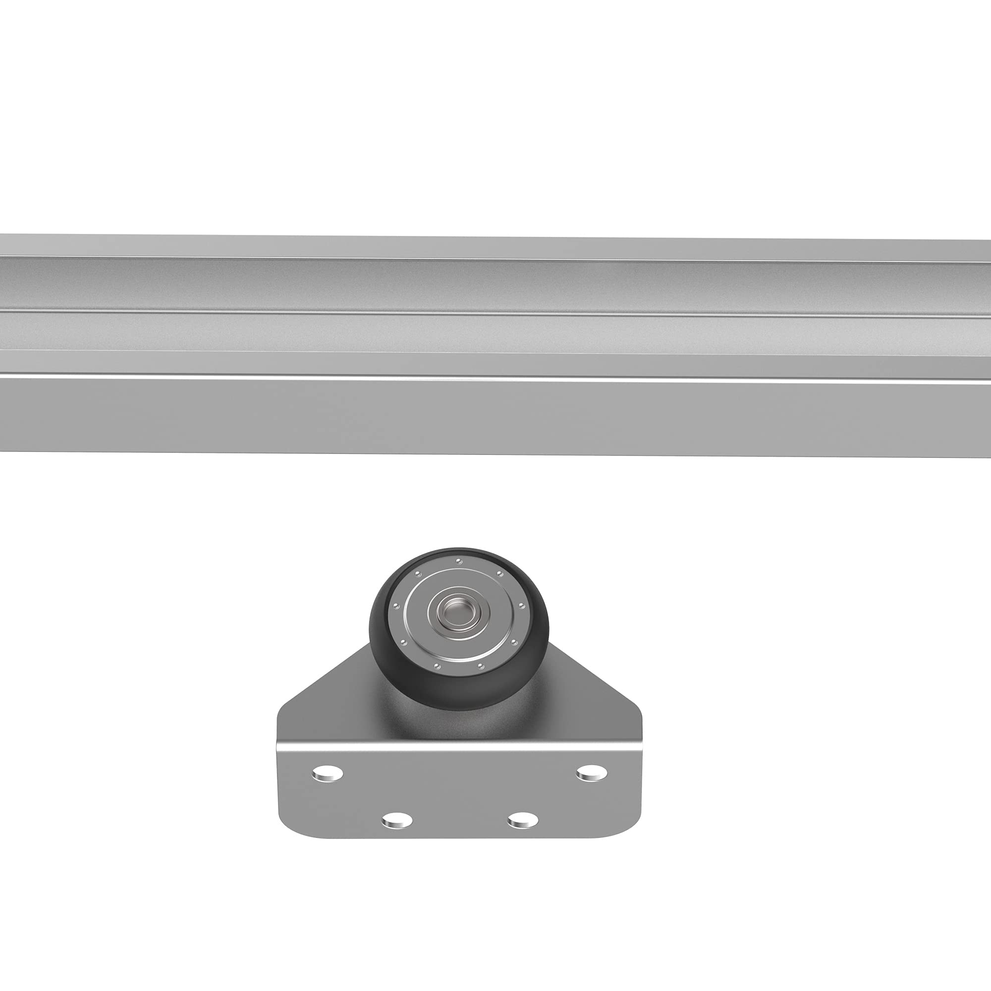 HOMCOM Herraje para Puerta Corredera 186 cm Kit de Accesorios para Puerta Corrediza de Madera con Riel de Metal y 2 Poleas Plateado