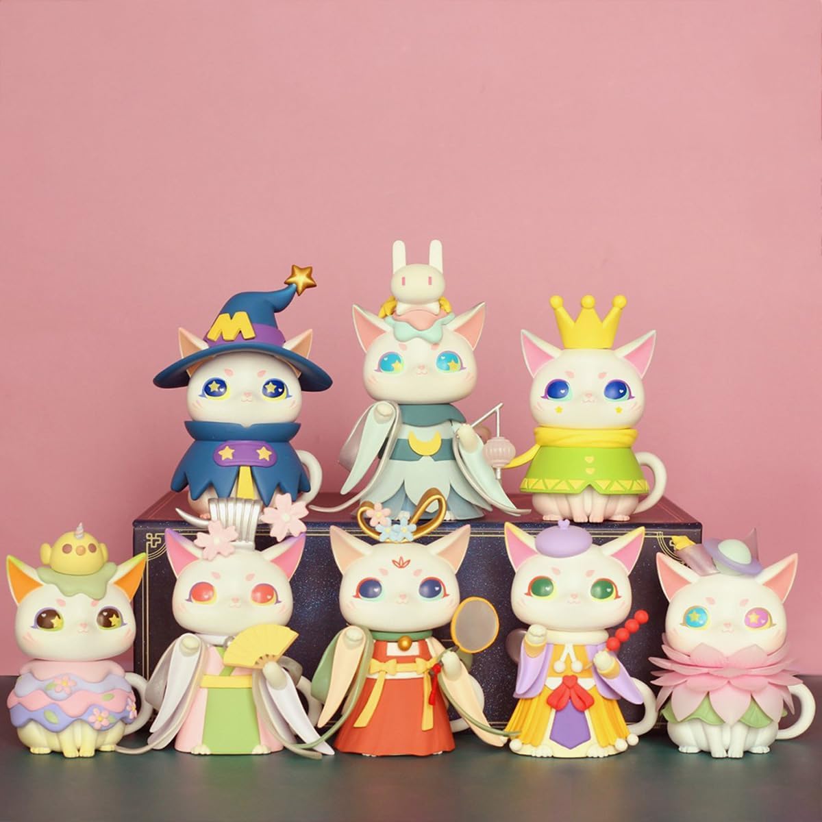 MIO Fantastic World Cat Series Blind Box Action Figures Toys Birthday Collectible Toy Desktop Decoration,3 PCS