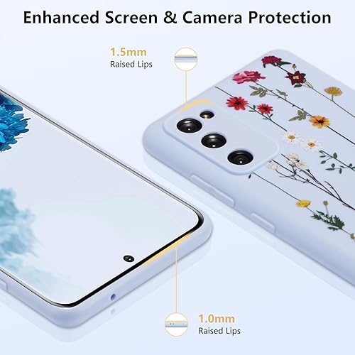 Vista 181 de ZTOFERA Funda protectora delgada para Samsung Galaxy S21 FE 5G, bonito diseño de flores para niñas y mujeres, funda protectora delgada para Galaxy
