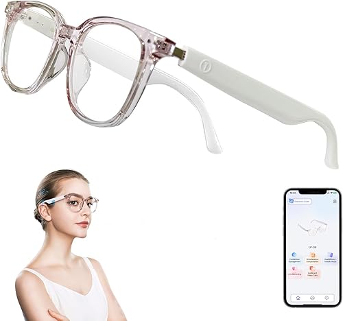 Miniatura 9 de Lentes inteligentes para mujer, lentes filtrantes de luz azul, Bluetooth 5.3, audio y micrófono, tacto inteligente, sonido claro de oído abierto,