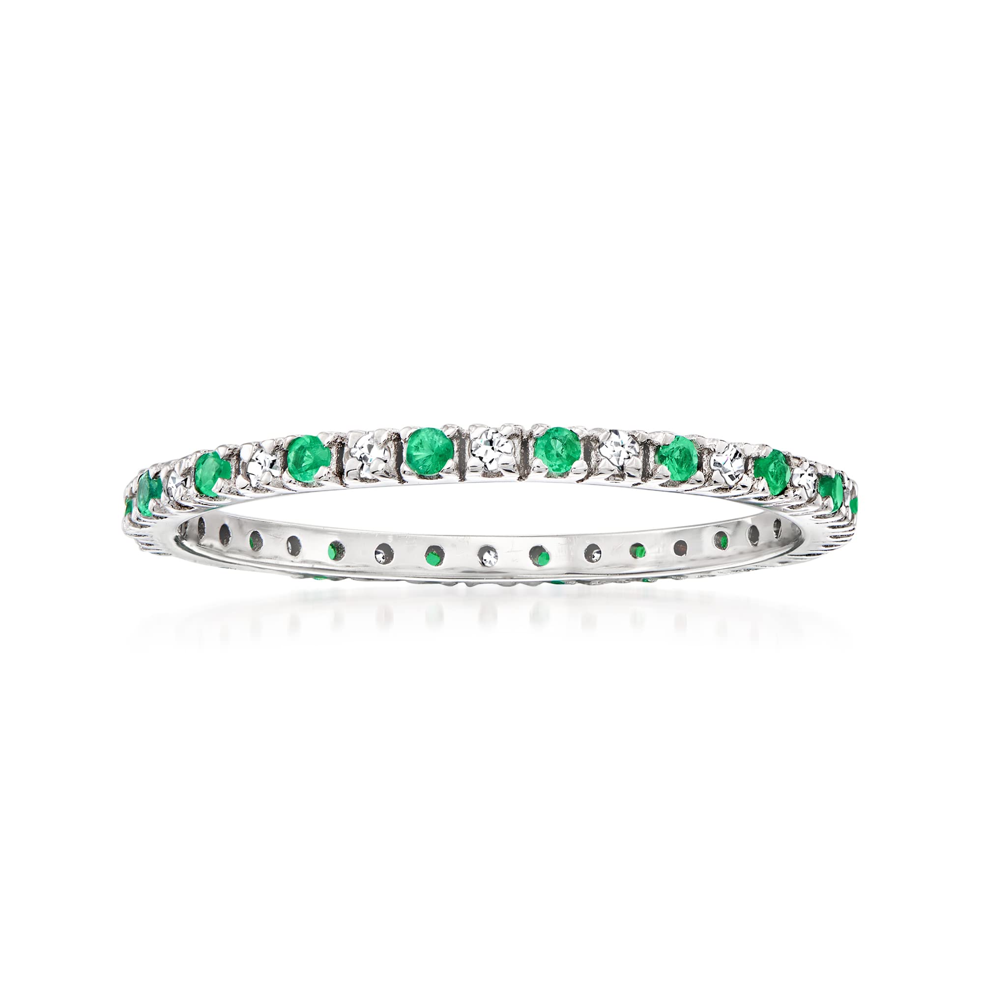 Ross-Simons Precious Gemstone and Diamond Eternity Band in 14kt White Gold