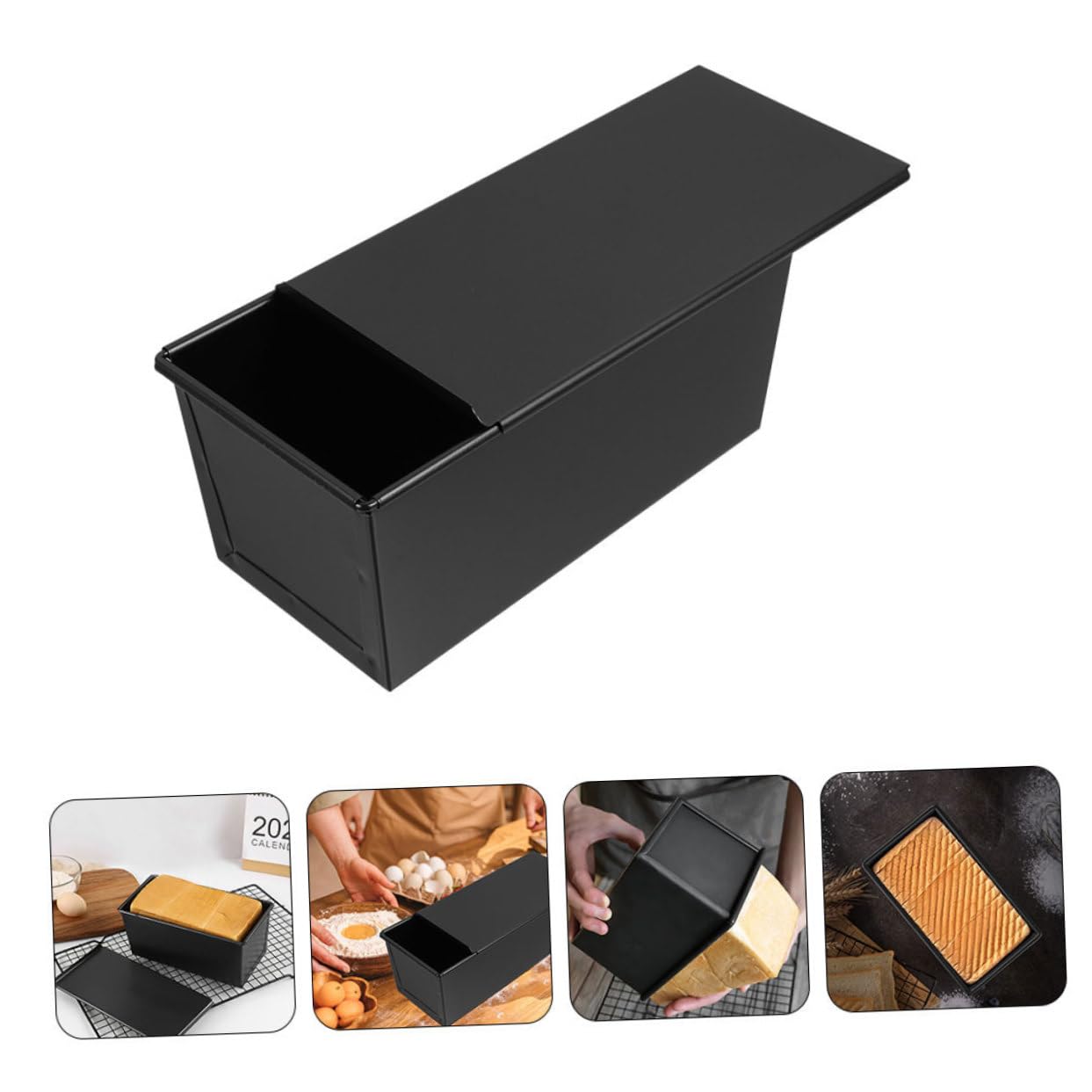 Ipetboom Teglia per Plumcake in Teglia per Pane Fatto in Casa con Coperchio Stampo per Toast Antiaderente Facile da Pulire e Riutilizzare