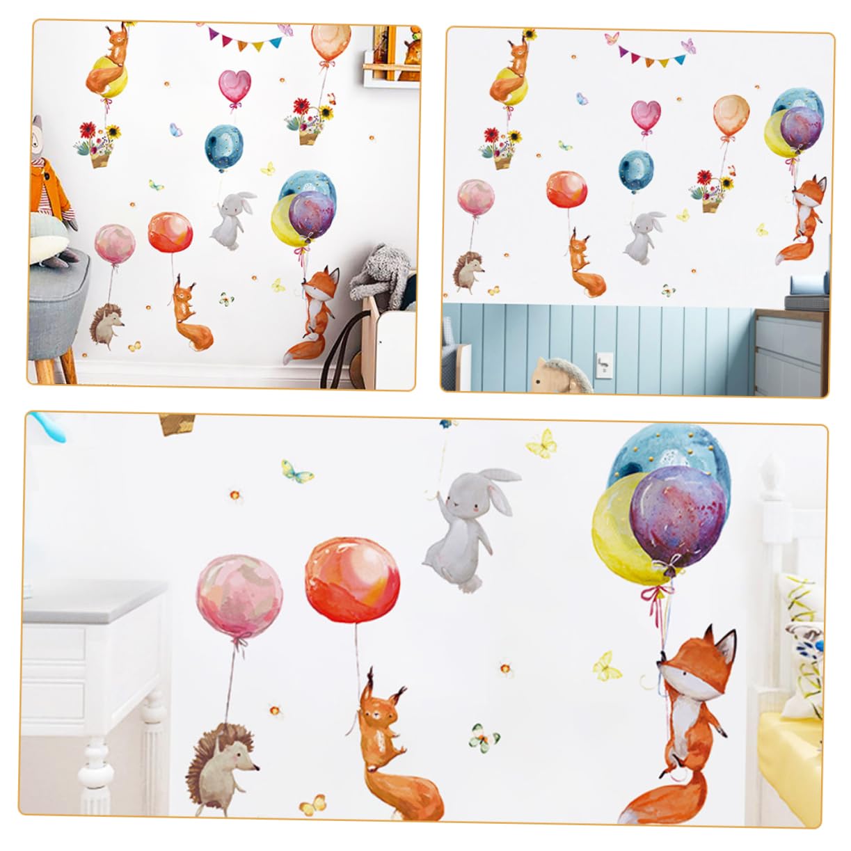Hemobllo 8 Juegos Pegatinas de Pared de Animales Adhesivos Decorativos para Habitaciones Infantiles y Guarderías Creativo Pegar y Remover