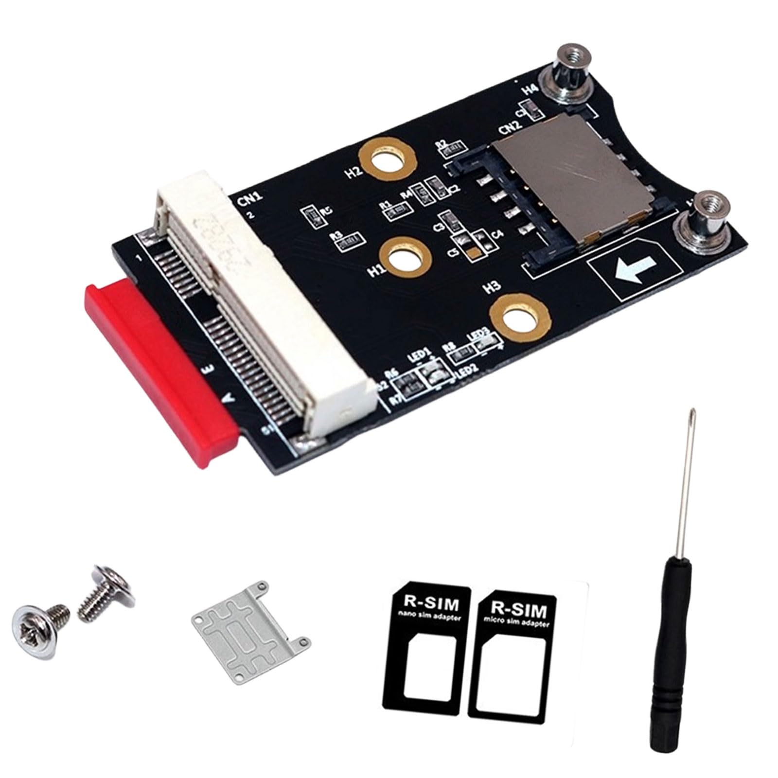Placa adaptadora PCIe en miniatura compatible con WiFi WWAN LTE y adaptador de ranura de tarjeta modelo compatible con tarjeta de 6 pines de 8 pines