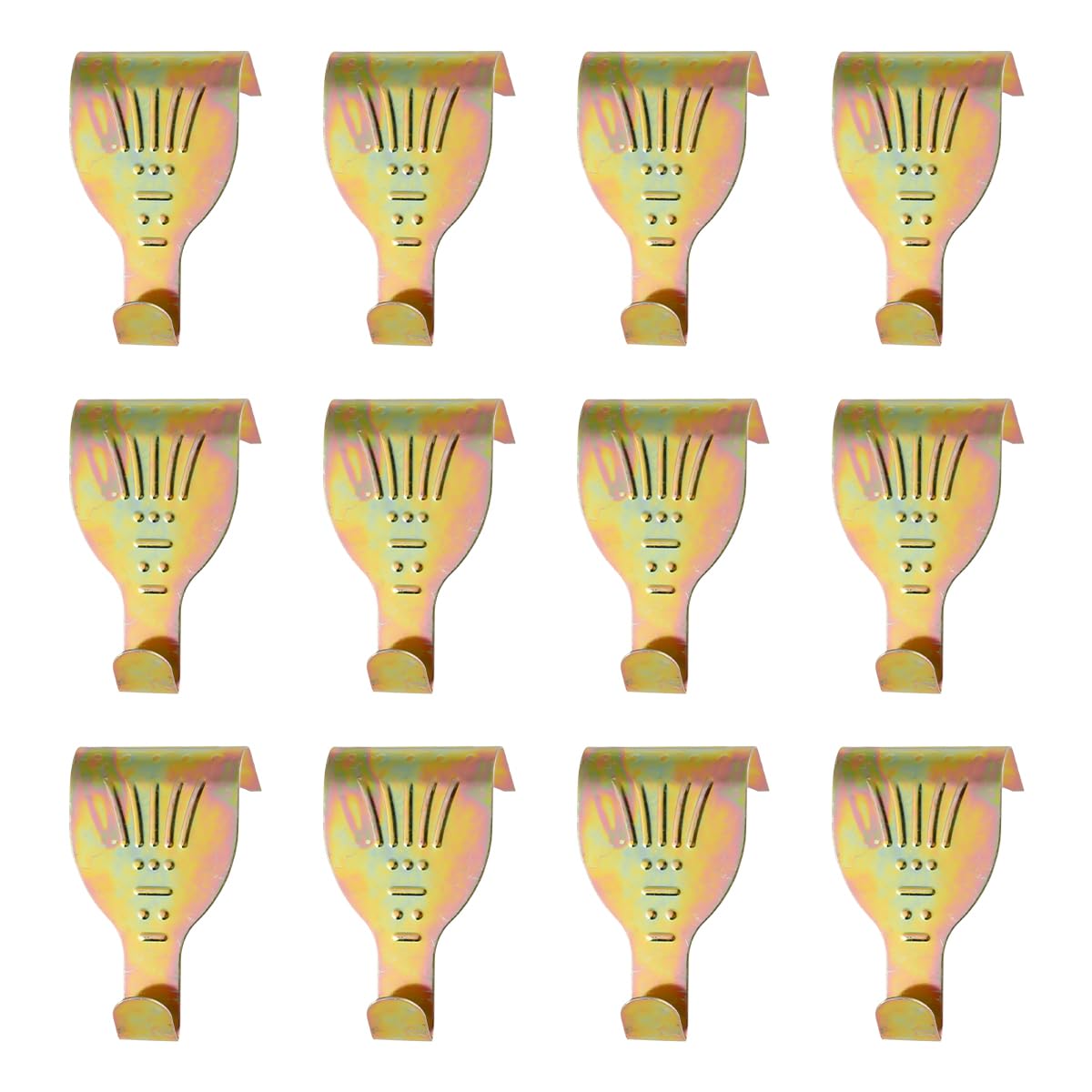 Lotsdonxia 12 Pcs Brass Picture Rail Hooks, Secure Hanging Kit with Wire, Durable Gold Finish for Art Display