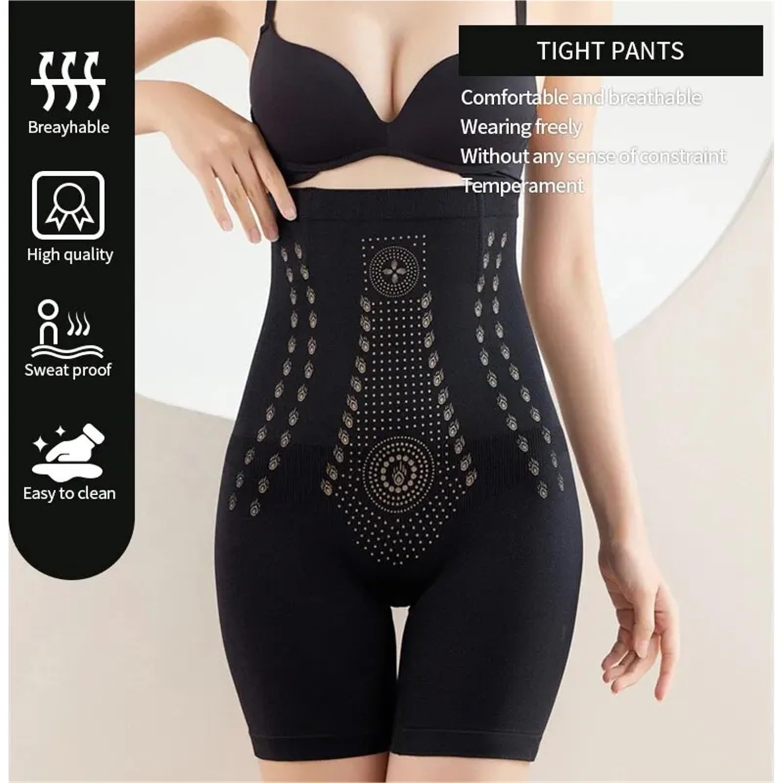 Braga Faja sin Costuras Pantalones Cortos moldeadores de Cintura Alta, Ajustados y Transpirables for Mujer, Dos Piezas