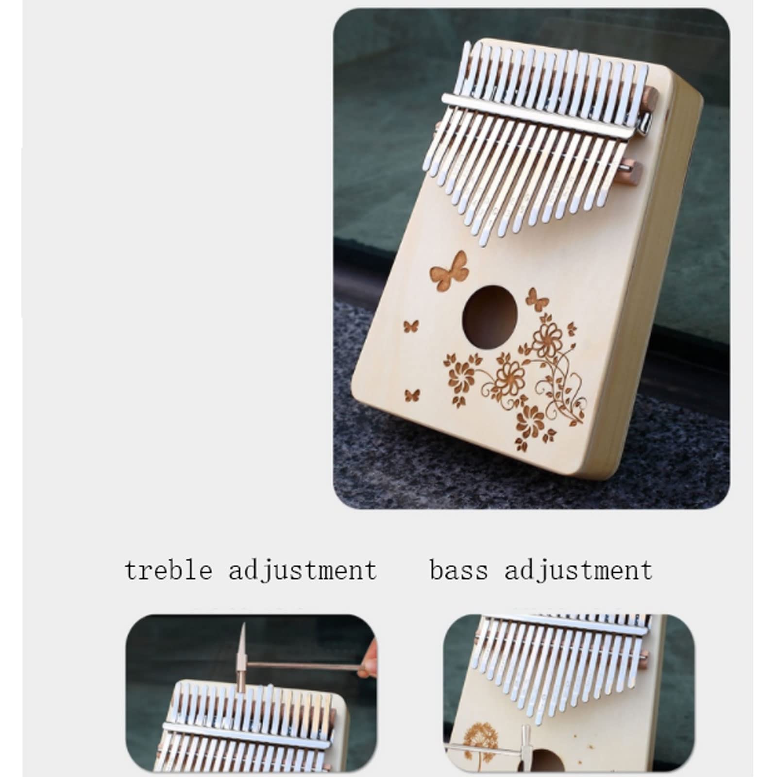 Exquisiter Klang Tragbares Daumenklavier aus Holz mit 17 Tönen, perfekt für Anfänger, erhältlich in 5 verschiedenen Mustern, Geburtstagsgeschenk für Freunde Einfach zu Spielen
