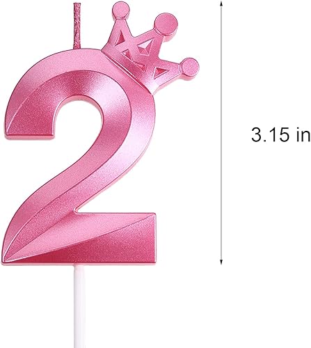 Miniatura 2 de Velas rojas de cumpleaños de 3.15 pulgadas, velas rojas con número 1 para tarta, decoración de pastel número 1 para decoraciones de cumpleaños