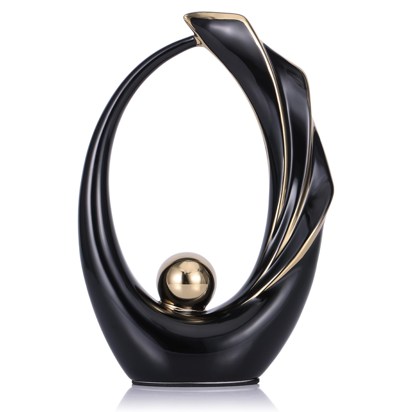 LCCCK Cuadros Decorativos para Sala Black and Gold Abstract Art Ceramic Statue, Nick Nacks for Decor Home, Modern Coffee Table and Tv Stand Decoration, for Entryway Table Desk Console Object Show