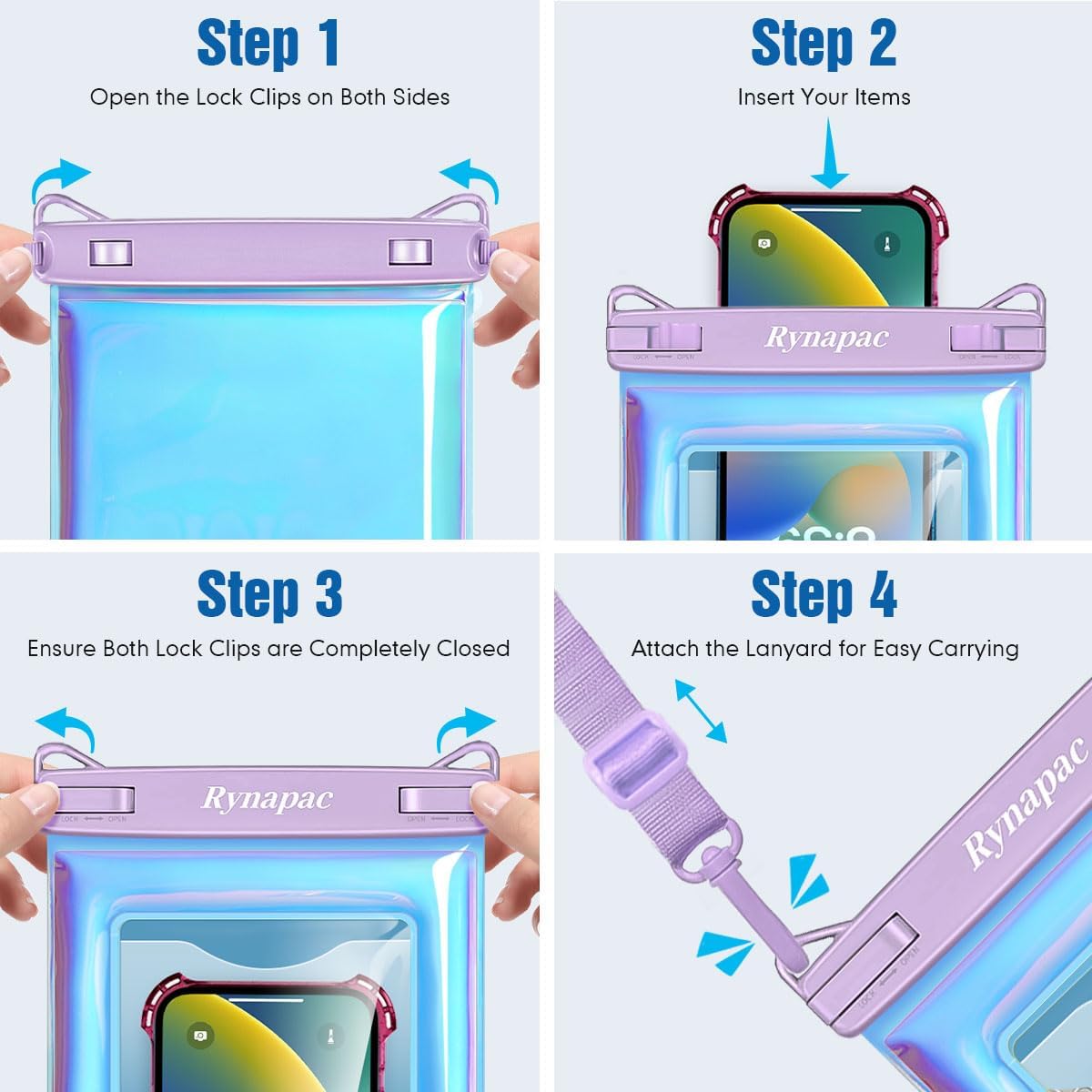 [Up to 10''] Waterproof Phone Pouch Floating, IPX8 Underwater Cell Phone Holder with Lanyard for iPhone 17 16 15 14 Pro Max, Galaxy S25 S24 S23 Ultra, Beach Cruise Ship Essentials Travel Must Haves - Image 9