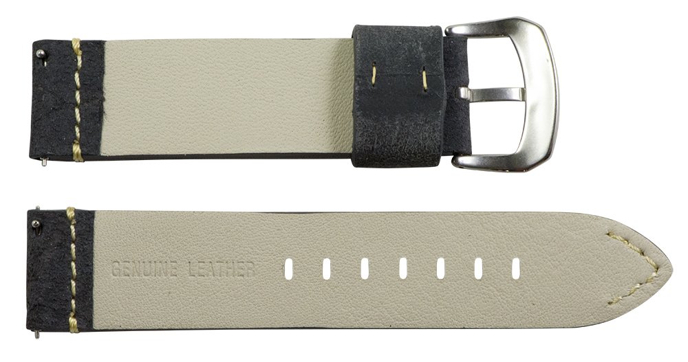 Clockwork Synergy® Dapper Collection - 20mm Suede Midnight Blue Leather Watch Band