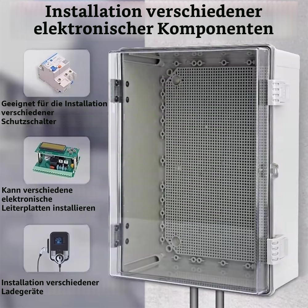 NEWFUN Verteilerkasten Aufputz, Anschlussdose Wasserdicht IP66, Schaltschrank Außen mit Wandmontagezubehör 200×300×170MM