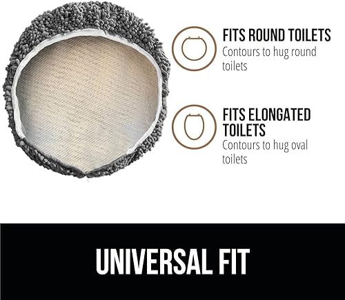 Miniatura 7 de GORILLA GRIP Alfombra de baño de felpilla y tapa de inodoro, ambos en color gris, tamaño de la alfombra de baño 24 x 17, tamaño de la tapa del