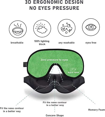Miniatura 2 de Máscara de dormir para niños con luz bloqueada, máscara de ojos contorneada 3D de espuma viscoelástica, cubierta de ojos y máscara de sueño de