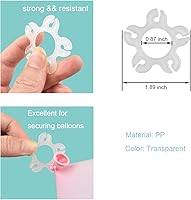 Vista 4 de Miliocry 100 clips de arco de globos, clips de globo reutilizables para arco de globos, suministros de globos de plástico para soporte, clips